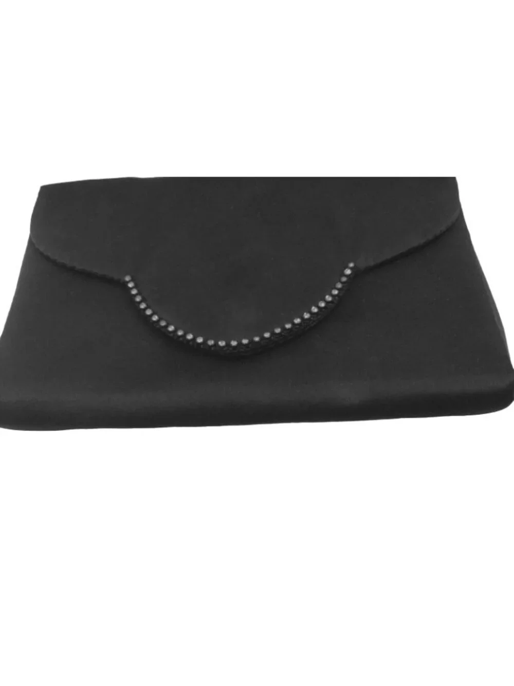 La Regale Vintage Black Rhinestone Clutch Evening Bag Purse